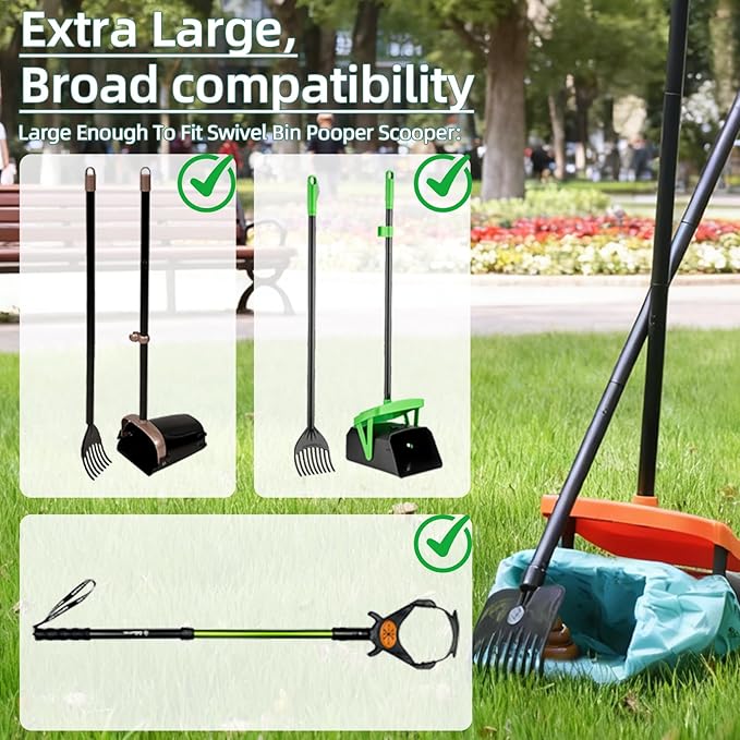 100 Count Extra Large Dog Poop Bags with Handle, fit for Swivel Bin Pooper Scooper,CornStarch Based Heavy Duty and Leak-Proof Waste Bags for Dog & Cat Litter(Unscented)