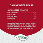 Nature's Logic Grain-Free Canned Dog Food - 95% Animal Proteins - 100% Natural Wet Dog Food Cans - No Common Allergens - All Life Stages - Ideal for Sensitive Dogs - Beef (13.2 oz, 12 pack)