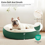 Love's cabin Round Donut Cat and Dog Cushion Bed, 25in Pet Bed for Small or Medium Dogs, Anti-Slip & Water-Resistant Bottom, Soft Durable Fabric Pet Beds, Washable Calming Cat & Dog Bed Green