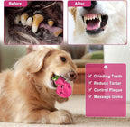 AUSCAT Dog Treat Dispensing Toys, Dispensing Puzzle Dog Toy for Aggressive Chewers, Rubber Dog Treat Dispenser, Interactive Stimulation Dog Food Toys, Pitaya Shape