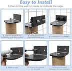 VCEPJH 2 Pack Cat Scratching Post Wall Mounted, 11.8 in Cage Mount Cat Scratcher with Self Groomer and Massager Sisal Crate Climbing Post for Indoor Kitten