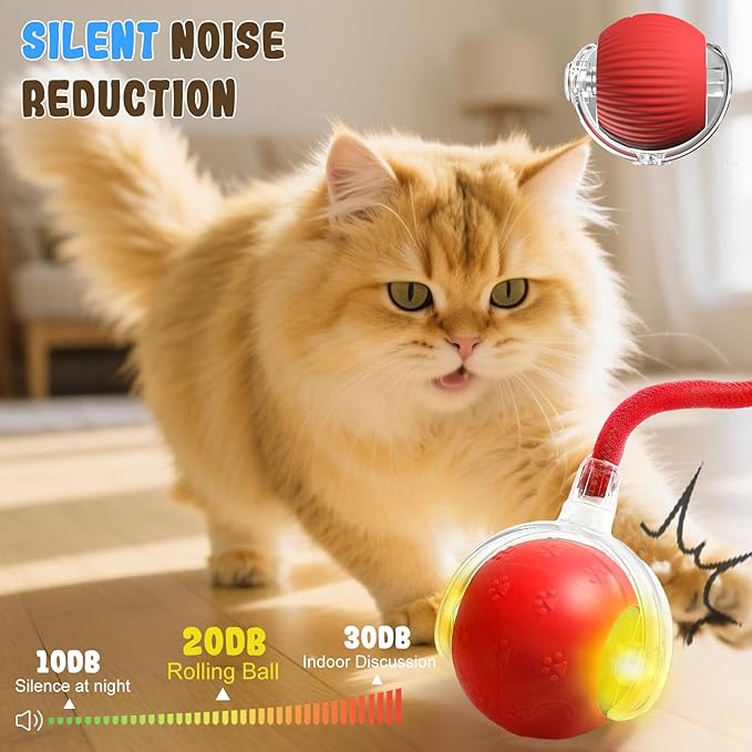 2026 New Interactive Cat Toy Balls, Upgraded Cat Toy Ball for Bored Indoor Adult Cats, Interactive Pet Ball for Cats (Yellow)