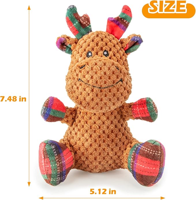 Christmas Dog Toys Dog Squeaky Toy with Crinkle Paper Interactive Durable Plush Dog Chew Toys for Puppy, Small, Middle, Large Dogs Training and Reduce Boredom