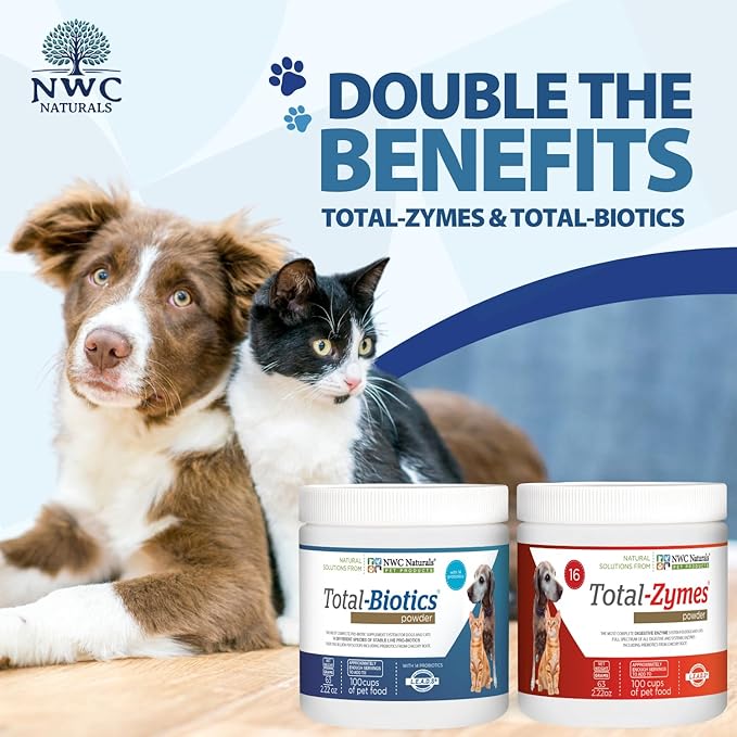 NWC Naturals Mini-Twin Pack 2.22oz Probiotics and Digestive Enzymes for cats and dogs. Smaller Size.