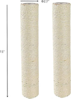 SHENGOCASE 2-Pack 15" L, Ø 2.75" Cat Tree Replacement Post with M8 Bolt, Cat Tower Relacement Post, DIY Cat Scratching Post Replacement Part Pole