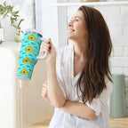 Boccsty Yellow Submarine Insulated Tumblers Colorful Fish Reusable Stainless Steel Tumbler 30 oz Cup Coffee Travel Mug Water Bottle with Handle & Flip Straw for Home Office Car