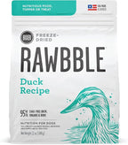 BIXBI Rawbble Freeze Dried Dog Food, Duck Recipe, 12 oz - 95% Meat and Organs, No Fillers - Pantry-Friendly Raw Dog Food for Meal, Treat or Food Topper - USA Made in Small Batches