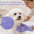 5-Finger Dog Grooming Gloves - High Density Silicone Teeth for Bathing Massage & Shedding Removal for Dogs and Cats