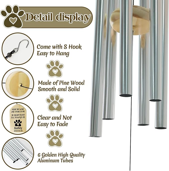 Personalized Pet Loss Gifts Cat, Personalized Pet Loss Wind Chimes, Pet Memorial Gifts, Loss of Cat Gifts, Loss of Cat Sympathy Gift, Cat Memorial Gifts, Pet Bereavement Gifts Cat