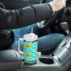 Boccsty Yellow Submarine Insulated Tumblers Colorful Fish Reusable Stainless Steel Tumbler 30 oz Cup Coffee Travel Mug Water Bottle with Handle & Flip Straw for Home Office Car