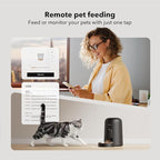 PETLIBRO Automatic Cat Feeder, Wi-Fi Rechargeable Cats Food Dispenser Battery-Operated with 30-Day Life, AIR 2.4G Wi-Fi Timed Pet Feeder for Cats & Dogs, 2L Auto Cat Feeder, Black