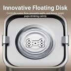 DownyPaws No Spill Water Bowl for Dogs,101oz/3L Stainless Steel Slobber Stopper, No Drip Slow Drinking Dog Water Bowl, No Mess Dog Water Dispenser Spill Proof, Dishwasher Safe, Silver