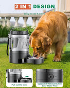 Dog Water Bottle Portable Bowls - 95oz Large Travel Water Bowl Dispenser for Dogs, Pet Camping Beach Essentials Traveling Car Park Accessories, Leak Proof Pet Drinking Dispenser for On The Go, Black