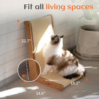 Sisal Cat Scratcher for Indoor Cats Scratching Pad Vertical Cat Scratcher L Shape Cat Scratching Board Cats Scratch Post Solid Wooden Cat Furniture(Large)