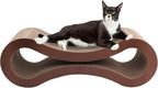 Pet Prime Large Cat Scratcher Lounge Cardboard Cat Scratching Sofa Bed Cardboard Cat Scratcher Lounger Scratch Lounge Furniture XL - 32 x 10.4 x 10.4 ''