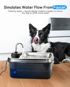 7.5L/254oz Dog Water Fountain with 4 Filters, Stainless Steel Pet Water Dispenser for Large Dogs, Large Automatic Dog Water Drinking Fountain Dog Water Bowl Dispenser, Easy to Clean, Quiet Pump