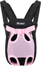 Pawaboo Pet Carrier Backpack, Adjustable Pet Front Cat Dog Carrier Backpack Travel Bag, Legs Out, Easy-Fit for Traveling Hiking Camping for Small Medium Dogs Cats Puppies, Large, Pink