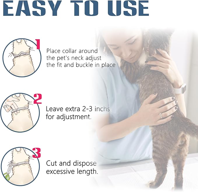 Cat Flea & Tick Collar - Premium Plant-Based Essential Oils, Waterproof, 6-Month Protection for Small Kittens, 1 Pack