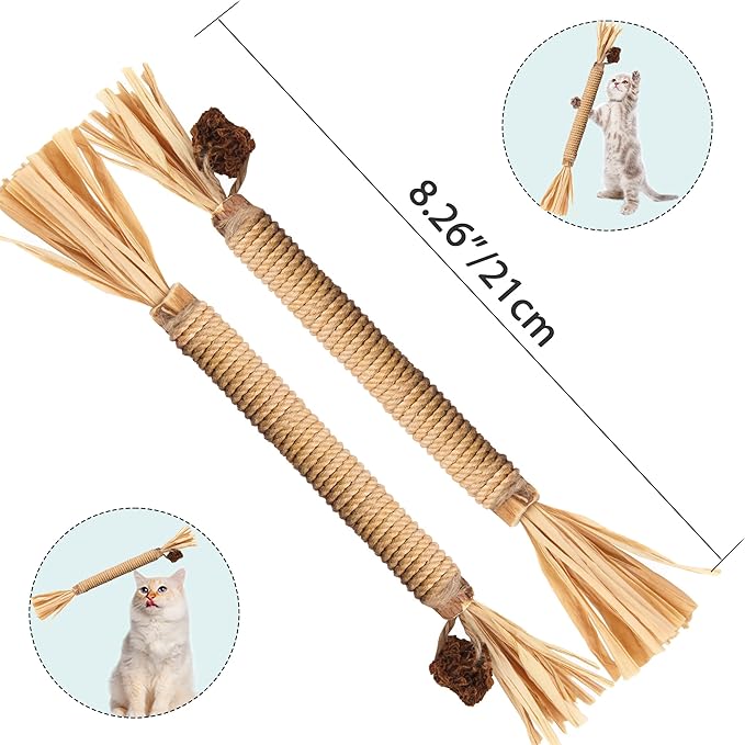 Silvervine Sticks for Cats, Silver Rattan Stick Catnip Stick,Kitten Training Toy,Cats Chew Stick Indoor,Cat Interactive Toy,Tooth Cleaning for cat,Kitty Wooden Tooth Stick Cat Game