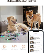 Tenda CP3 Pro 2K Indoor Security Camera with WiFi 6 & AI Baby/Pet Detection – Baby Monitor, Pet Camera for Home, One-Touch Calling, Night Vision, Military-Grade Encryption, No Subscription Needed