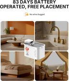 PETKIT Dishwasher Safe Cat Water Fountain, Cordless Automatic Cats Drinking Fountain with Motion Sensor, 101 oz/3L Pet Fountain for Cats Dogs Inside, Smart App Control & Stainless Steel Tray