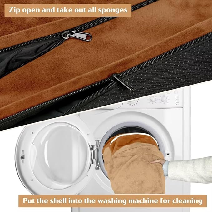 Comfort Expression XL Orthopedic Dog Beds, Waterproof Extra Large Dog Beds with Bolster, Washable Pet Sofa Couch with Removable Cover & Non-Slip Bottom(X-Large,Caramel)