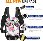 Pawaboo Pet Carrier Backpack, Adjustable Pet Front Cat Dog Carrier Backpack Travel Bag, Legs Out, Easy-Fit for Traveling Hiking Camping for Small Medium Dogs Cats Puppies, Medium, Flowers