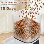 Gugxiom 6L Automatic Cat Feeder for 2 Cats, Cat Food Dispenser, Large Capacity Double Bowls Detachable, Smart APP Control Pet Food Dispenser