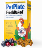PetPlate Roost Rulin' Chicken FreshBaked Dry Dog Food, Gently Baked and Air-Dried Human Grade Dog Food, Formulated with Prebiotics and Postbiotics, Grain Free, No Fillers or by-Products 2lbs