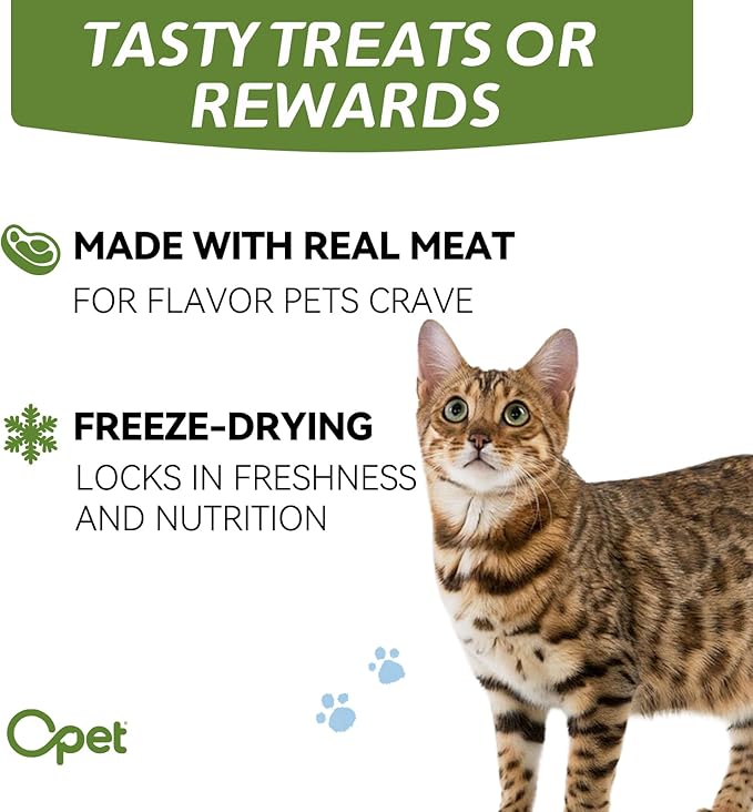 OPET Freeze Dried Duck Cat Treats, Single Ingredient Grain Free High Protein Pet Food for Cats and Dogs, Healthy Training Snacks，Freeze Dried Duck Breast Sliced Fillets (Duck Breast, 1.48 Ounce)