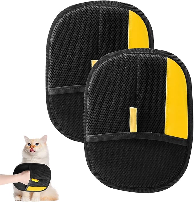 Pet Hair Removal Glove for Cats & Dogs,Upgrade Efficient Grooming Gloves for Pet Hair, Cat Grooming Gloves for Hair Removal, Reusable Pets Hair Remover Glove, Removal Gloves for Pets Hair (2 PCS)