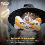 Huxley & Kent Halloween Funny Dog Toy w/Squeaker – Power Plush Squeaky Dog Toys for Small, Medium & Large Dogs – Soft Stuffed Animal for Indoor Play & Fetch - Tricks for Treats, One Size