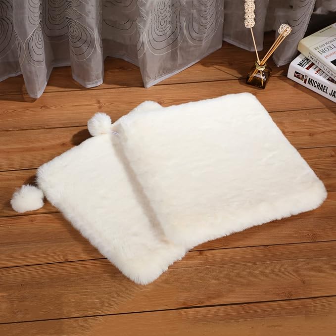 SHENGOCASE 2-Pack 17.7" x 17.7" Faux Rabbit Fur Cat Condo Replacement Cushion. Cat Dog Bed Cushion Pad Mat, Cat Pad for Window Perch Cat Tree Tower, Cat Dog Carrier Cage Crate Kennel Furniture