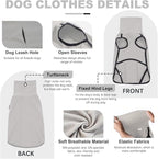 ROZKITCH Dog Winter Coat Soft Pullover Pajamas, Pet Windproof Warm Cold Weather Jacket Vest Cozy Onesie Jumpsuit Apparel Outfit Clothes for Small Medium Large Dogs Walking Sleep Grey XS