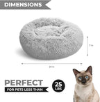 Whiskers & Friends Cat Bed, Cat Beds for Indoor Cats Washable, Orthopedic Soft Fluffy Round Calming Pet Bed for Small to Large Kitty Kittens & Dogs, Small Dog Beds & Furniture