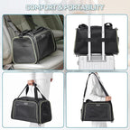 PETSFIT Pet Carrier Airline Approved with Extendable Mat, Dog Carriers for Small Dogs, TSA Approved Pet Carrier, Puppy Carrier for Small and Medium Cats Under 12 Lbs, Black