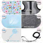 BINGPET Cat Harness and Leash Set Escape Proof for Walking,Step-in Harness with Lightweight Soft Breathable Mesh,Adjustable Easy Control Harness for Kitten Puppy Small Medium Large Cats(Flower,L)