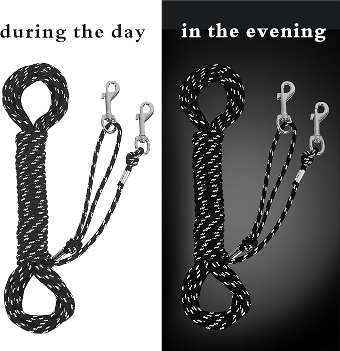 Reflective Cat Leash -15FT Cat Cable Out Escape Proof Walking Yard Long Durable Safe Leash Traning Play Outdoor for Puppies/Kittens/Small Animals(Black)