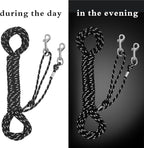 Reflective Cat Leash -15FT Cat Cable Out Escape Proof Walking Yard Long Durable Safe Leash Traning Play Outdoor for Puppies/Kittens/Small Animals(Black)