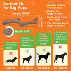 Natural Rubber Durable Dog Toys for Large & Medium Dogs Brown Bacon Flavored Curved Branch Shape Tough Chew Toy for Dogs Safe Tested & Non-Toxic Squeak Dog Toys