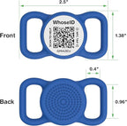 QR Code Dog Tag with NFC, Personalized Pet ID Tag, Silicone Dog ID Tag, Modifiable Pet Online Profile, Multiple Emergency Contact, Scan QR Code Send GPS Location Email (Regular, Navy Blue)