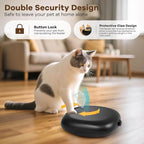 Automatic Cat Feeder Wireless, Sharper Image Auto Cat Food Dispenser for Wet Food with 2 Ice Packs, Rechargeable Auto Feeder for Cats with Programmable Timer Low Battery Indicator, Black