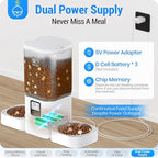 Automatic Cat Feeder with Slow Feed for 2 Cats: Timed Automatic Dog Feeder with Information Visualization Interface, Cat Food Dispenser for Multiple Pets, Detachable for Easy Cleaning-29 Cup