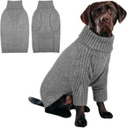 IECOii XL Dog Sweater,Winter Doggy Clothes for Large Dogs Girl Boy,Warm Pullover Soft Dog Sweater Turtleneck,Lightweight & Good Stretch for Active Dogs Like Beagle,Border Collie (Light Grey,XLarge)