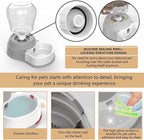 1 Gallon Automatic Dog Water Bowl Dispenser - Staltwo Premium Pet Water Dispenser with Non-Slip Mat,Large Capacity Water Feeder for Cats and Dogs, BPA-Free,1 Gallon Grey