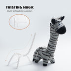 Nocciola Twistable Zebra Pup Dog Toy, Interactive Stuffed Plush Crinkle Puppy Supplies for Small Medium Breeds to Keep Them Busy