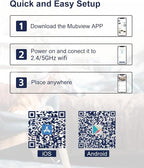 MUBVIEW Cameras for Home Security, 2.4/5GHz WiFi 2K Indoor Wired Se2.curity Baby/Pet Camera with Phone App, Night Vision, 24/7 Record, 2-Way Audio, Motion Tracking, Cloud Storage