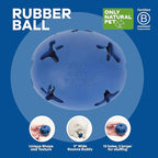 Only Natural Pet Rubber Boredom Buster Treat Stuffer Dog Toys - Interactive Stuffable Feeder Dispenser Fillable Durable Play Puppy Medium Large XS Chew Pup Hide Holder Easy Refill -RubberBall/DarkBlue