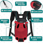 PetAmi Dog Carrier Backpack, Adjustable Dog Pet Cat Front Carrier Backpack | Ventilated Dog Chest Carrier for Hiking Camping Travel, Sling Bag for Small Medium Dog Cat Puppies, Medium, 9-13 lbs, Red