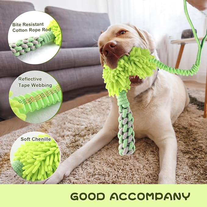 wodoca Dog Rope Toy Tug of War Dog Toy for Aggressive Chewers, Interactive Puppy Chew Toys Rope with Strong Squeak, Knots Cotton for Teeth Cleaning, Training Medium, Large Dogs
